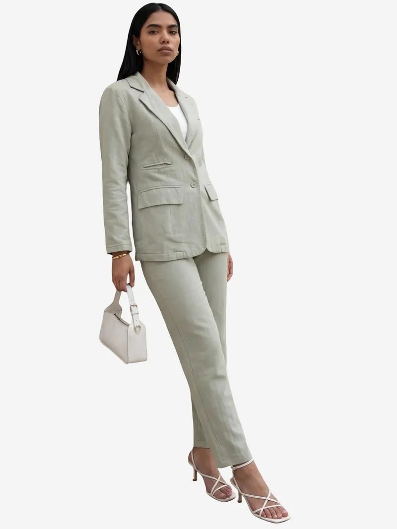 MY FASHION MY FASHION Buttoned Jacket Collar Two-Piece Set
