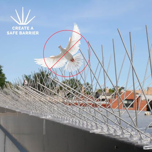 Bird-X Stainless Steel Bird Spikes, 6-inch Regular Wide Spikes, Bird Spikes for Pigeons and Other Small Birds, Easy to Install, Contains 2 ft. Strips, Covers 50 Linear Feet Area - Image 4