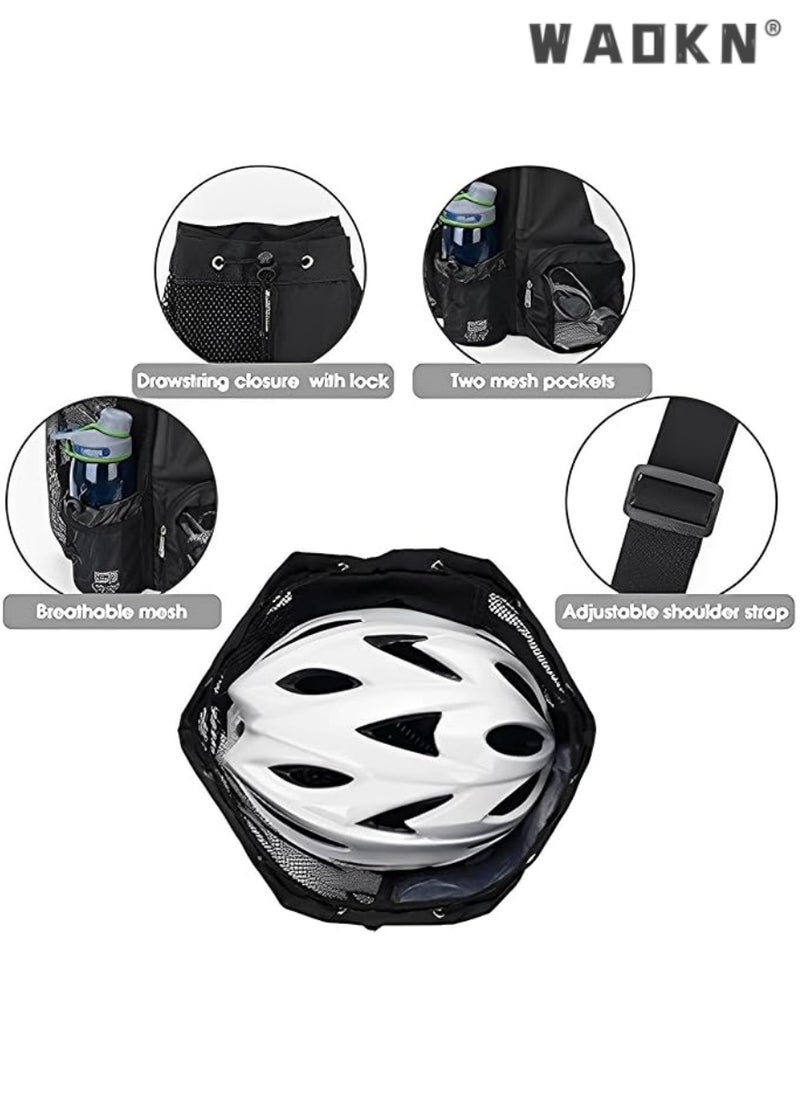 WAOKN Trendy Swimming & Fitness Backpack with Breathable Mesh Drawstring Closure and Separate Wet Compartment, Tailored for Beach Vacations, Daily Workouts, and Sports Gear（black）  - Image 4
