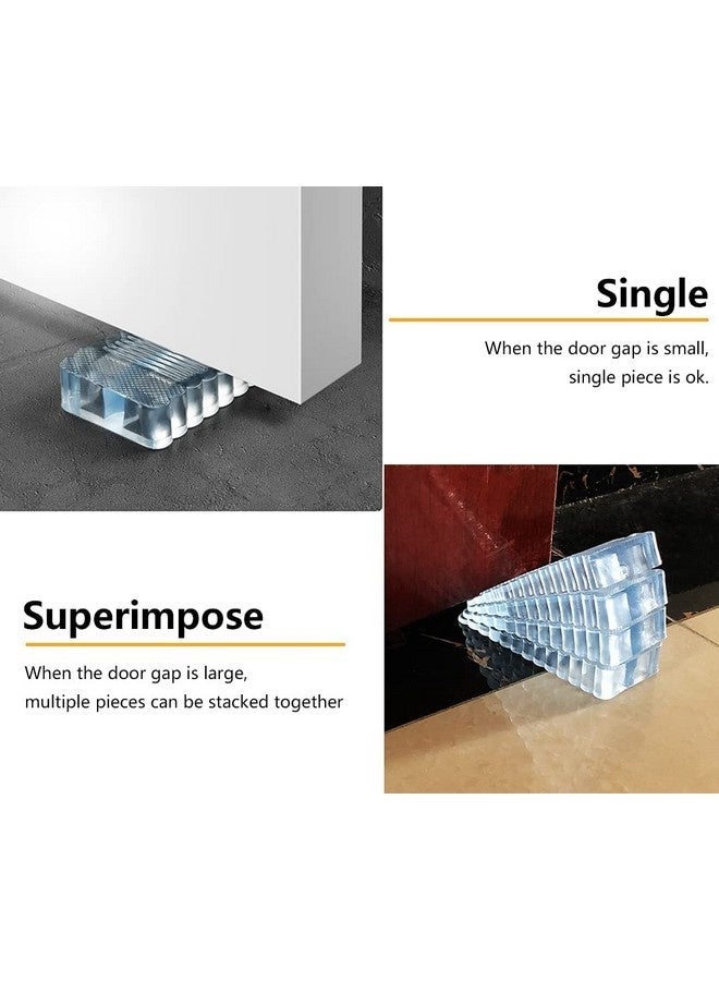Beauenty 4 Pack Silicone Door Stoppers, Security Door Stop, Door Stop Wedge for Door Gaps for All Floor Types Door Clip (Clear)  - Image 4