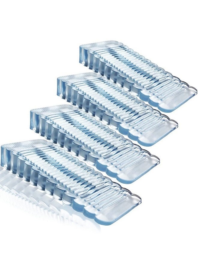 Beauenty 4 Pack Silicone Door Stoppers, Security Door Stop, Door Stop Wedge for Door Gaps for All Floor Types Door Clip (Clear)  - Image 1