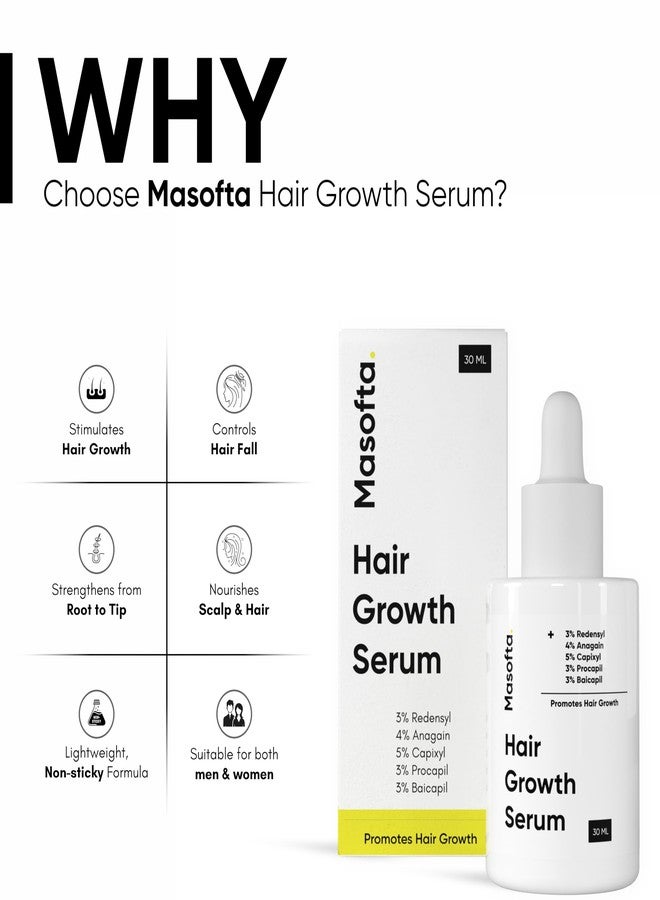Masofta Hair Growth Serum For Promoting Hair Growth & Controlling Hair Fall With 3% Redensyl, 5% Capixyl, 4% Anagain, 3% Procapil & 3% Baicapil, Rosemary & Biotin, For Both Men & Women, 50ML - Image 5