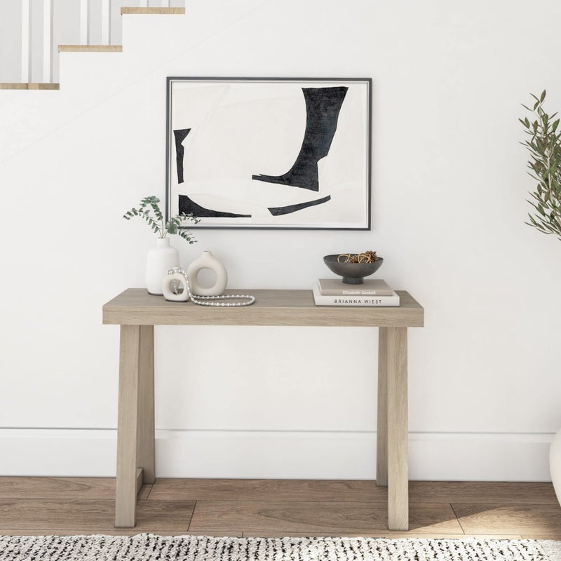 Plank+Beam Classic 46 Inch Console Table, Solid Pine Wood Entryway Table, Narrow Sofa Table for Hallway or Living Room, Seashell - Image 2