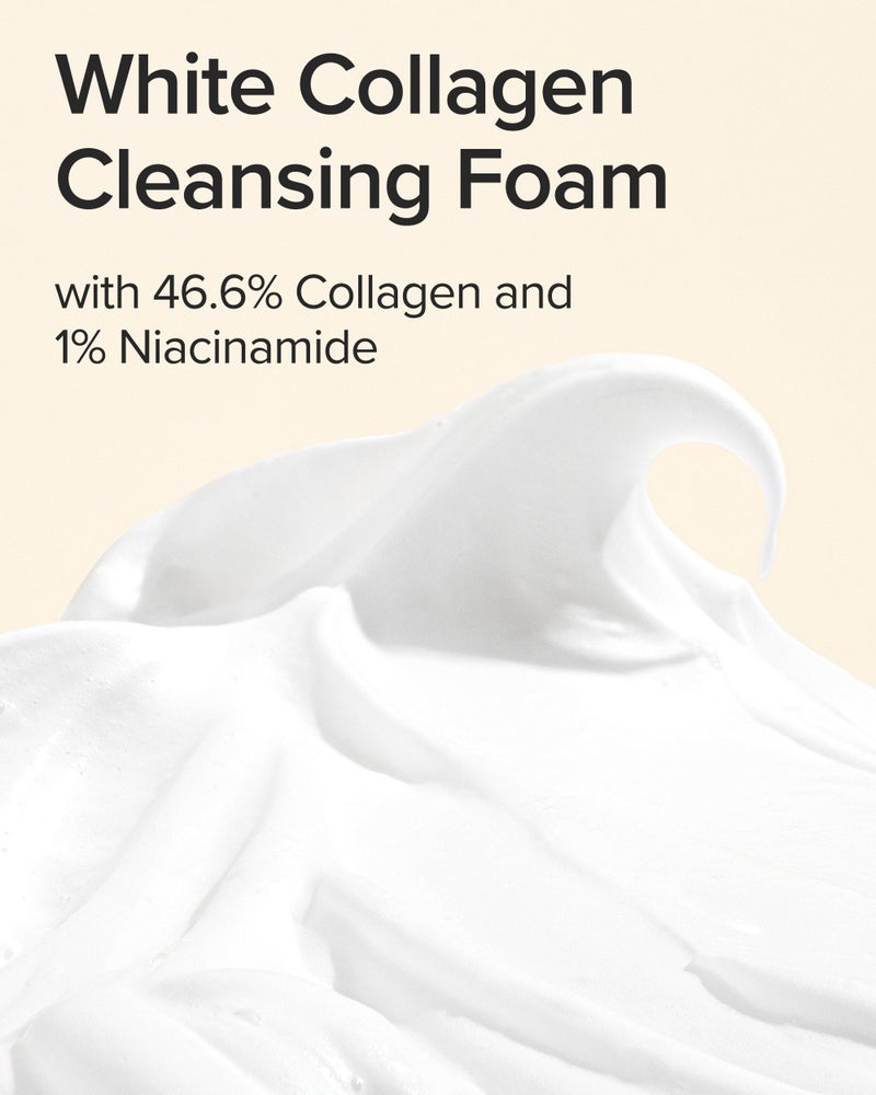 MARY & MAY Mary&May White Collagen Cleansing Foam | Collagen & Niacinamide | Firming Cleanser for Smooth, Radiant Skin | Double Cleanse | Gentle for Sensitive Skin | Korean Skincare (150ml / 5.07 fl oz) - Image 2