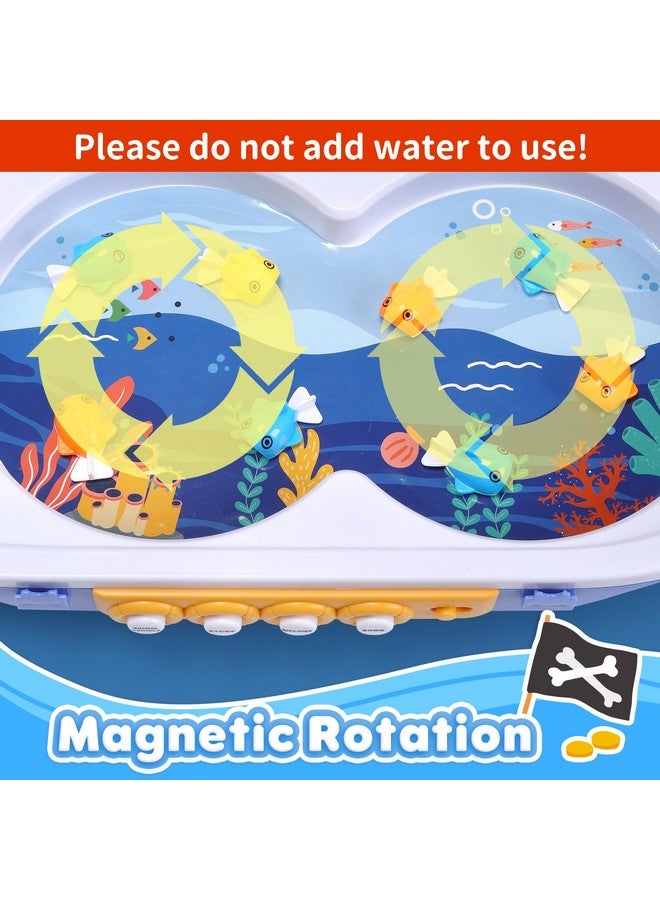 Cute Stone 3-In-1 Toy Boat, Ship Toy Fishing Game, Magnetic Fishing Toys With 10 Fish, 2 Toy Fishing Poles, Electronic Playset With Fishing Pond, Educational Gift With Music For Kids Boys Girls - Image 3