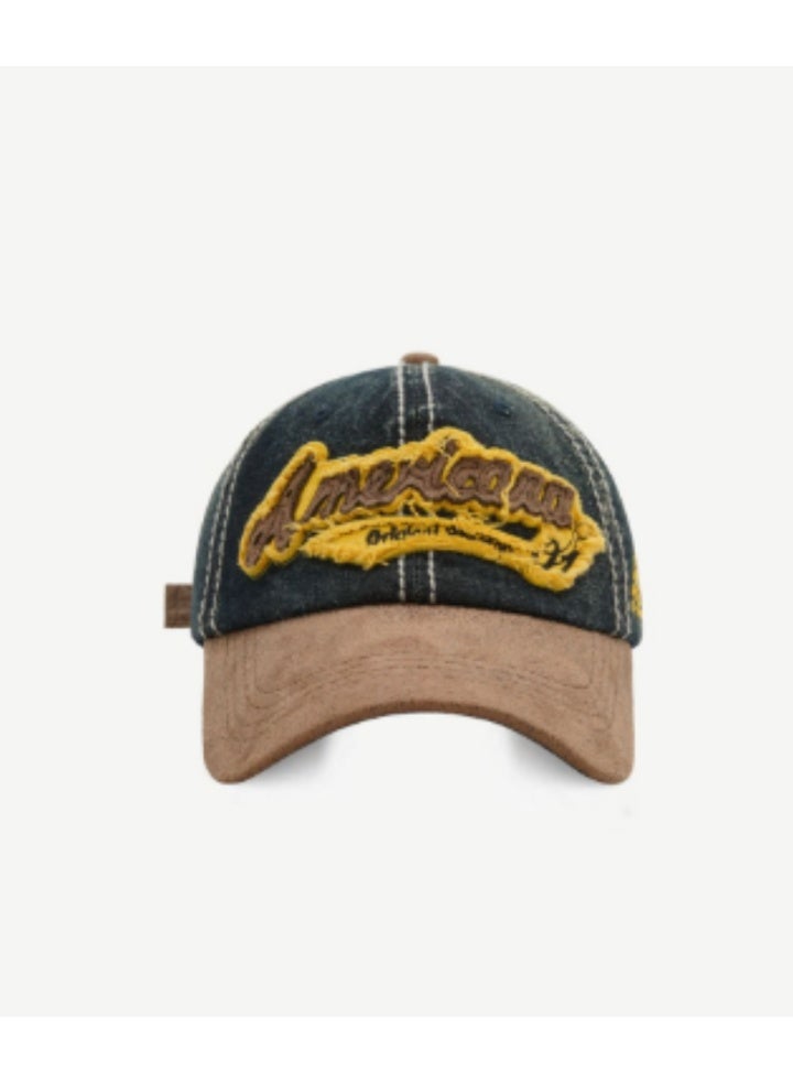 Americana Vintage - Style Denim Baseball Cap with "Americana" Embroidered Patch  60-65cm