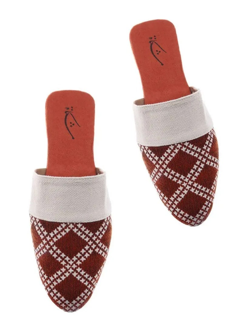 Mishkat Royal Babouche Slippers for Women (Natural & Rust) - Image 2