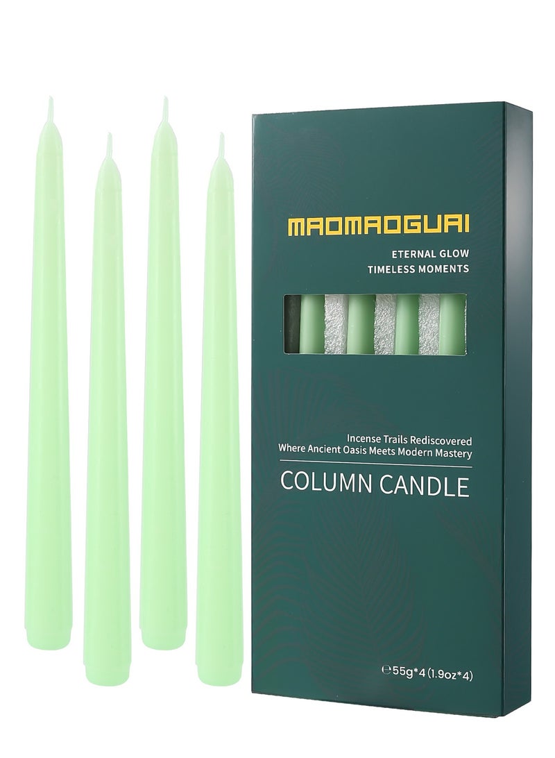 10-Inch /25cm Green Fruity Scented Taper Candles, Set of 4 - Gift Box Set for Wedding & Party Atmosphere, Table Decor, Light Fragrance - Image 1