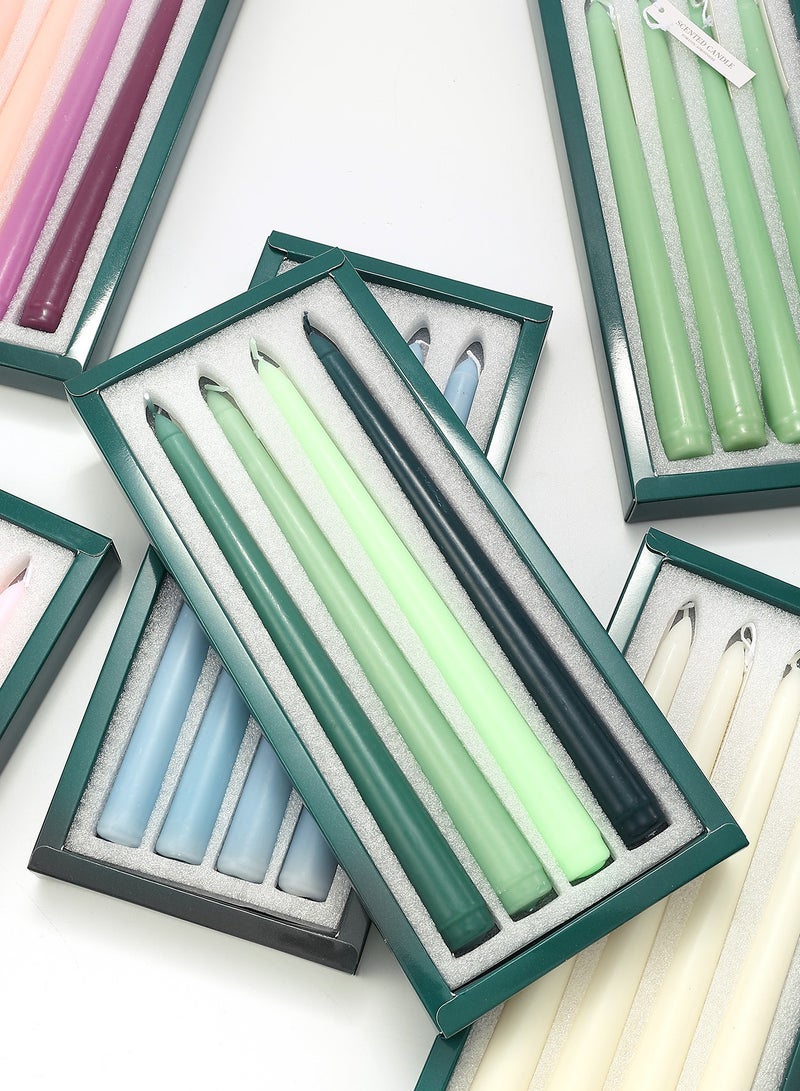 10-Inch /25cm Green Fruity Scented Taper Candles, Set of 4 - Gift Box Set for Wedding & Party Atmosphere, Table Decor, Light Fragrance - Image 3
