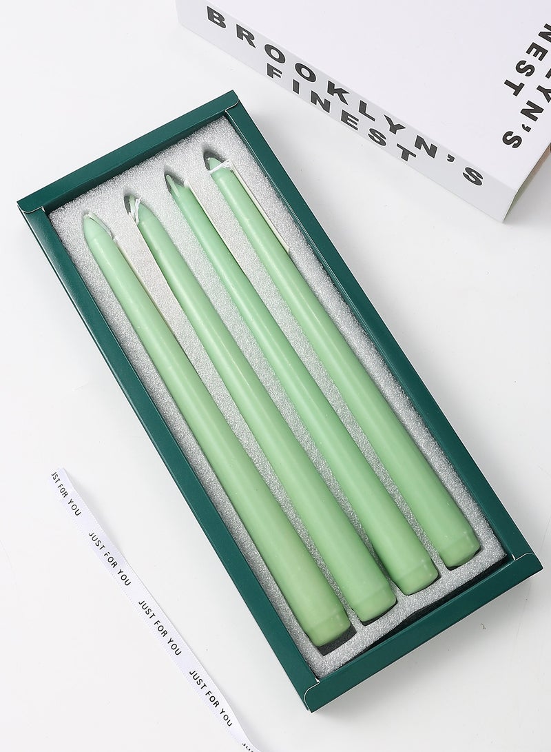 10-Inch /25cm Green Fruity Scented Taper Candles, Set of 4 - Gift Box Set for Wedding & Party Atmosphere, Table Decor, Light Fragrance - Image 2