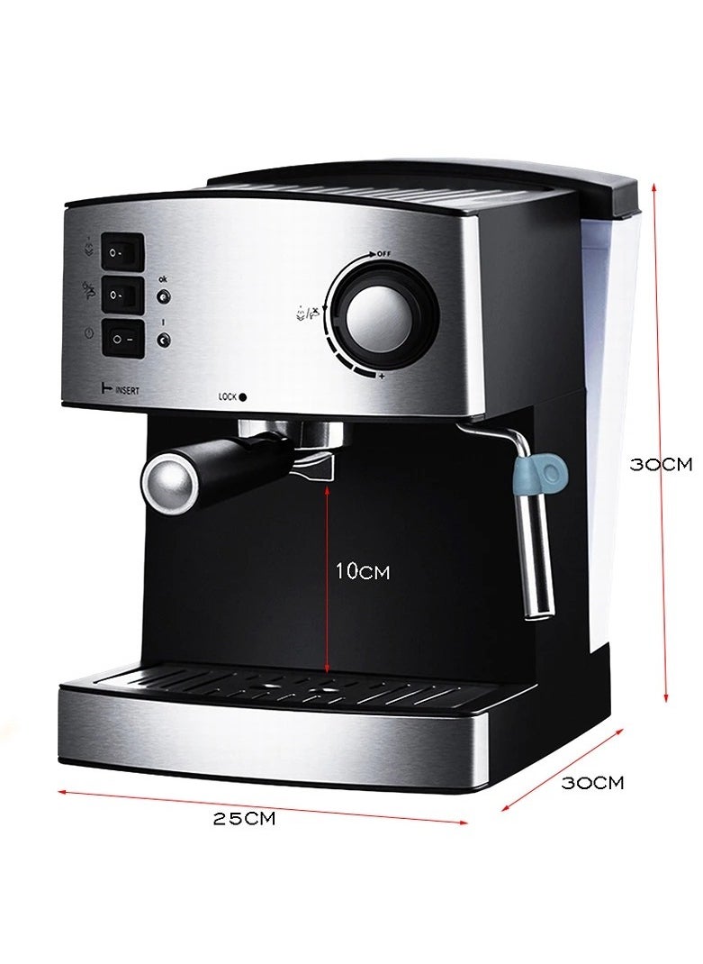 Generic - Automatic Small Multi-Function Coffee Machine 850W 5 Cups Steam Double Cup Milk Frothed Espresso - Image 1