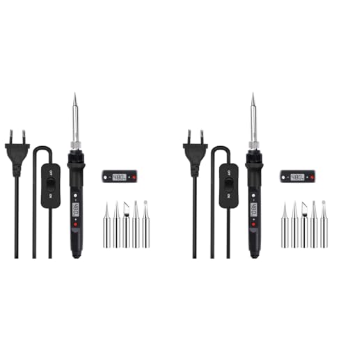 Serplex® 3 Set of Soldering Iron Kit with 5 Different Soldering Tips, 80W/220V 200-500°C Temperature Adjustable Soldering Iron with LCD Digital Display Welding Tool Fast Heating Solder Iron - Image 1