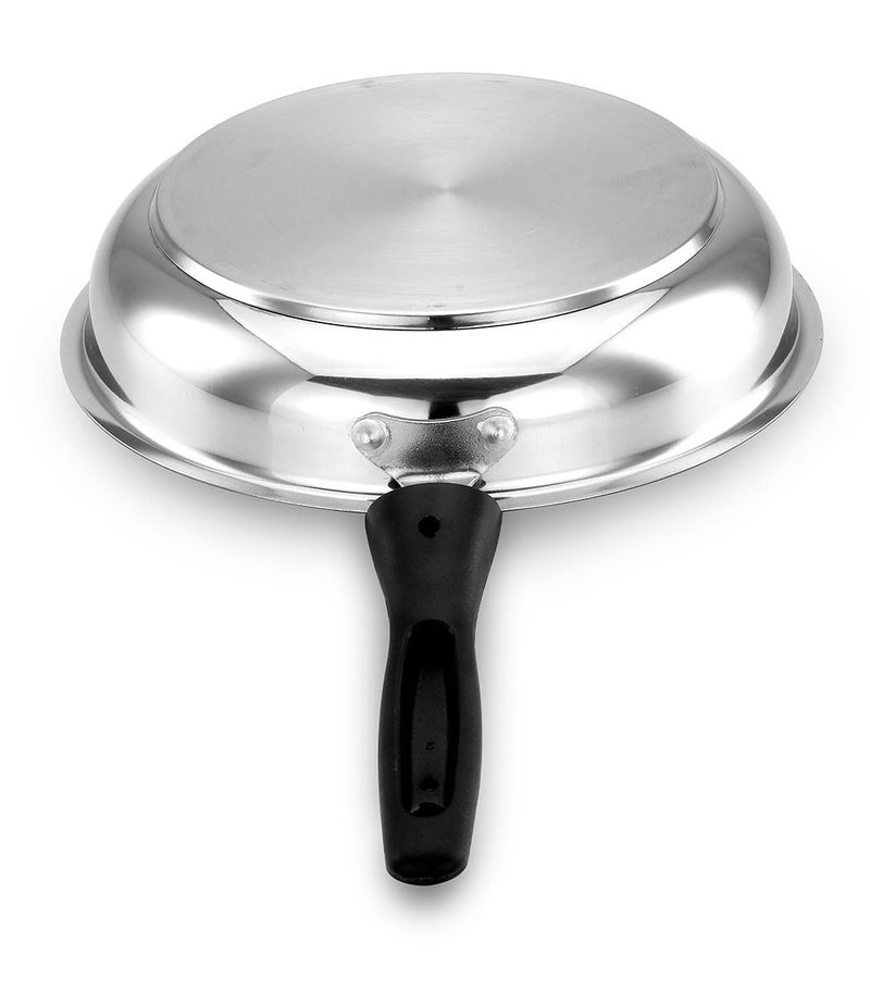 Praylady Stainless Steel Cookware Set | Triply Base| Sandwich Bottom 5 Pc Combo – 22cm Kadai, 22cm Fry Pan, 16cm Saucepan with Lid | Even Heat | Induction & Gas Compatible | Tight-Fit Lids - Image 4