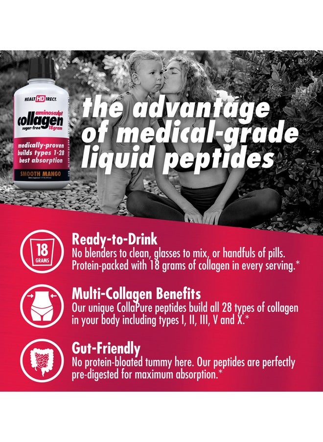 Health Direct - Aminosculpt Original Liquid Collagen Peptides 18000000 Mcg For Hair Skin Nails Paleo And Keto 15 Fl Oz 15 Day Supply Sugarfree Smooth Mango By Health Direct - Image 1