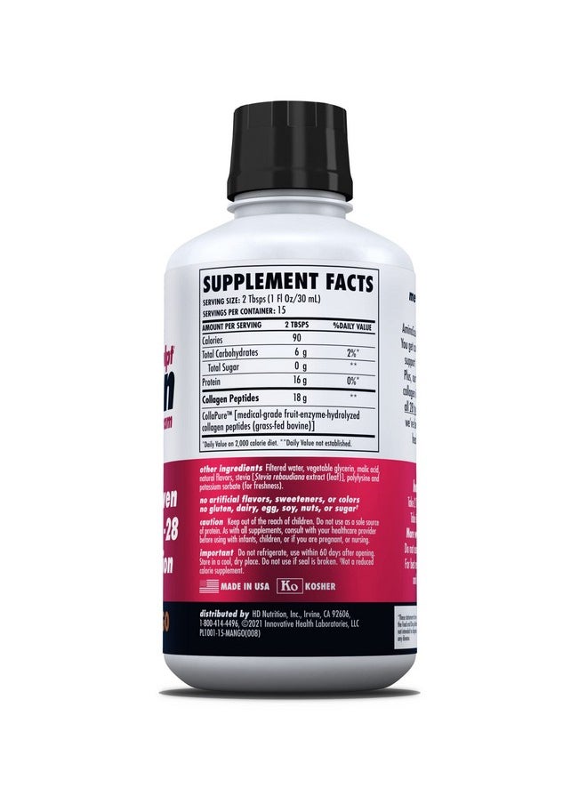 Health Direct - Aminosculpt Original Liquid Collagen Peptides 18000000 Mcg For Hair Skin Nails Paleo And Keto 15 Fl Oz 15 Day Supply Sugarfree Smooth Mango By Health Direct - Image 1