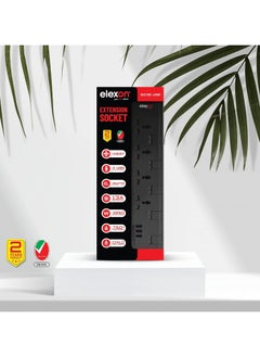 elexon 4 Way Power Extension With 3 Usb Ports 2 Meter  - Image 3
