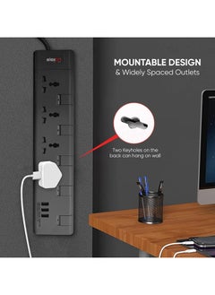 elexon 4 Way Power Extension With 3 Usb Ports 2 Meter  - Image 4