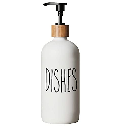 Aeakey Soap Dispenser,Dish Soap Dispenser for Kitchen Sink.Glass Hand Soap Dispenser, Modern Farmhouse Decor Dish Soap Dispenser for Bathroom,Kitchen Sink Decor - Image 1