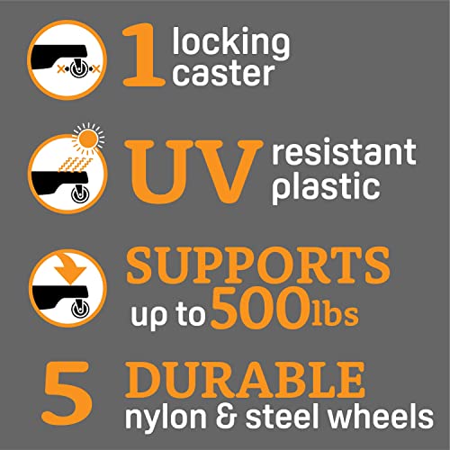 Bosmere 14" Plant Caddie - Heavy-Duty Rolling Plant Stand with Locking Wheels, 500 lb Capacity – Durable Plant Caddy for Indoor/Outdoor Use, Charcoal - Image 5