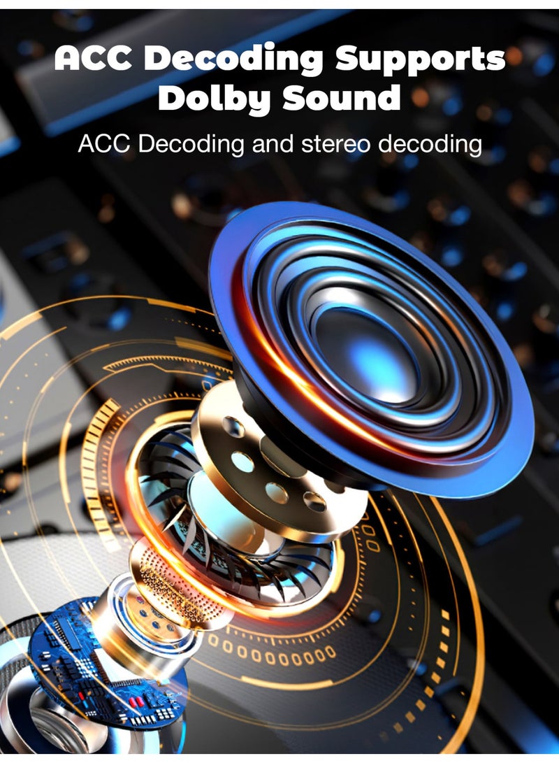 سماعة ألعاب مزودة بتقنية البلوتوث، وأضواء LED ملونة، وفك تشفير صوت AAC عالي الجودة، وميكروفون مدمج، وتقنية تقليل الضوضاء الذكية، وتصميم مريح للارتداء، ومزامنة صوتية وبصرية منخفضة الكمون، وتأتي مع علبة شحن. - Image 4