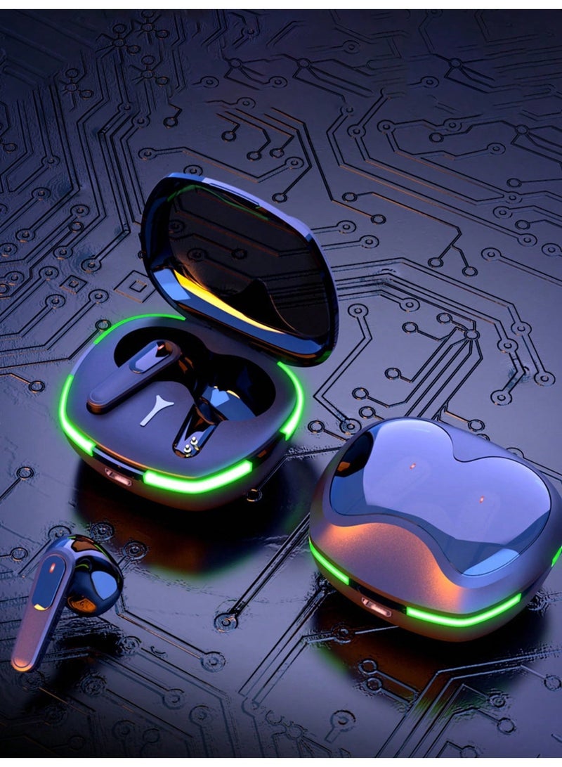 Gaming Headset With Bluetooth, Colorful LED Lights, AAC High-Quality Audio Decoding, Built-In Microphone, Intelligent Noise Reduction, Ergonomic Design For Comfortable Wear, Low-Latency Audio-Visual Synchronization, Comes With Charging Case - Image 2