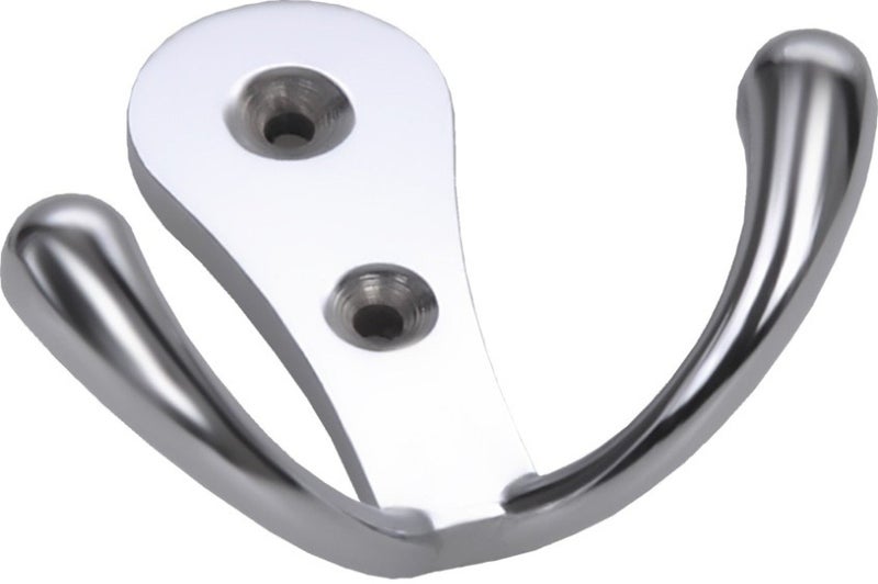 DOCOSS -Pack of 4-Glossy-2 Pin Bathroom Cloth Hanger Door Wall Robe Hooks Rail for Hanging Keys,Clothes,Towel Steel Hook - Image 2
