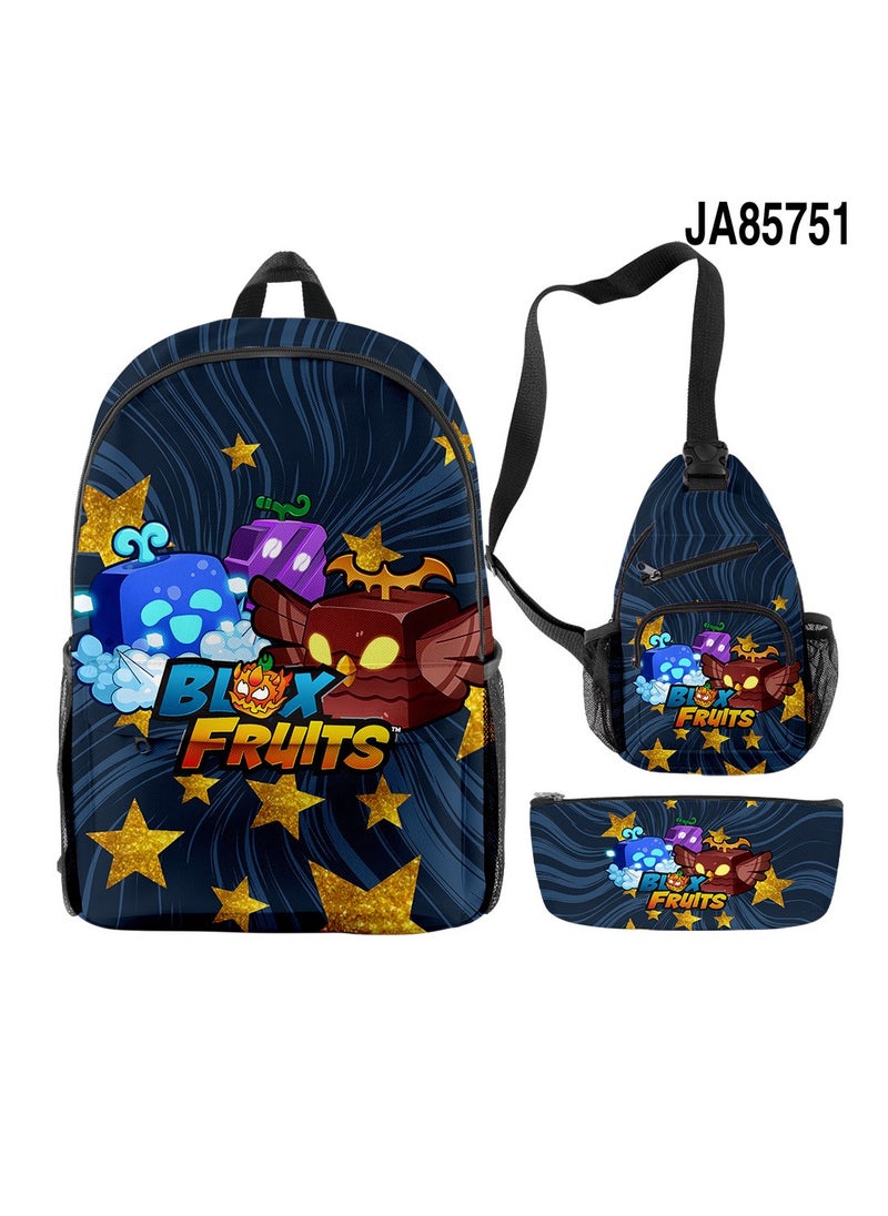 Blox - Cartoon Backpack Three-piece Student School Bag - Image 1