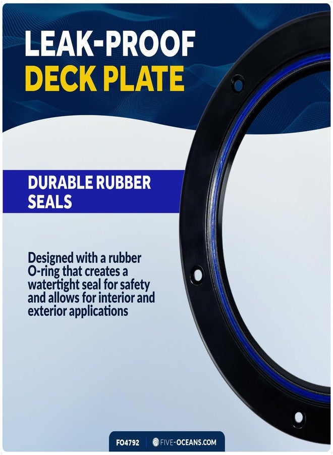 Five Oceans 5" Boat Hatch, Marine Access Hatch, Round Inspection Deck Plate Hatch with Detachable Cover, UV Resistant ABS Black Plastic, for Pontoon, Fishing Boat, Bass Boat, Yacht, Sailboat - FO4792 - Image 5