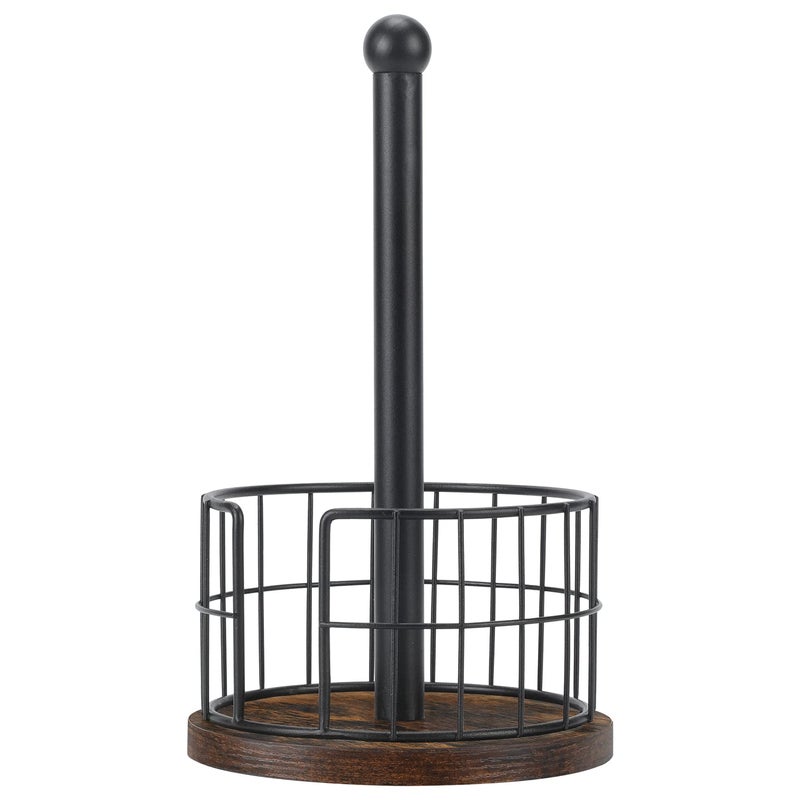 YINMIT Paper Towel Holder Countertop Farmhouse Paper Towel Holder with Heavy Duty Base Kitchen Paper Towel Stand Holder Freestanding Paper Towel Holders for Standard and Large Size Rolls