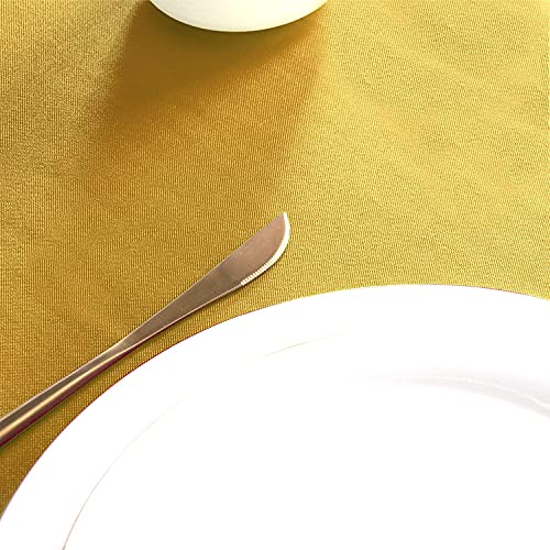 ATOOTFUSION Soft Cloth 4 Seater Rectangular Tablecloths Wedding Party Patio Table Covers Event Tablecloth (Yellow Tablecloth) - Image 4