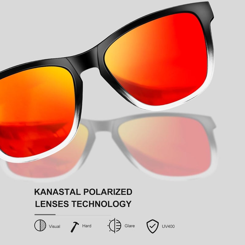 KANASTAL Polarized Sunglasses for Men, Classic Mens Sun Glasses Square, Lightweight Shades for Women 100% UV400 Protection Driving Fishing Outdoor Activities - Image 5