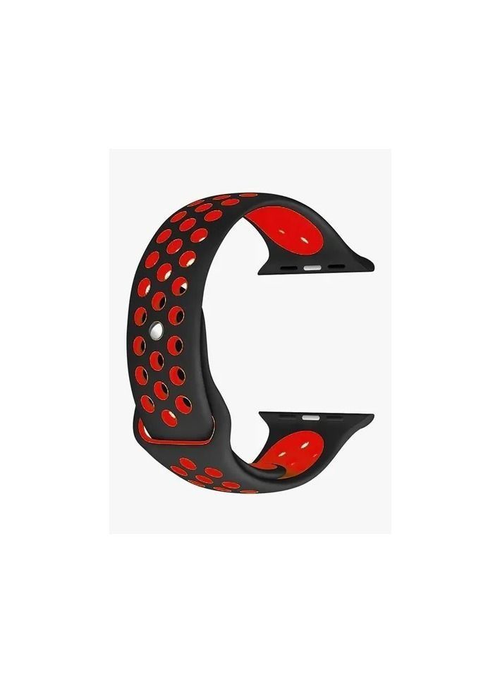 Apple Watch Band , Nike Apple Watch Strap for Apple Watch Series 7 / 6 / SE / 5 /41 / 40 / 38 mm Black/red - Image 2