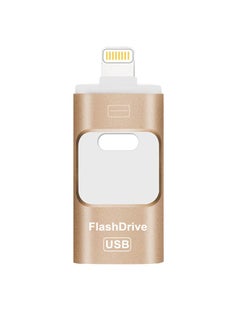 AROAQ 128GB USB Flash Drive, Shock Proof Durable External USB Flash Drive, Safe And Stable USB Memory Stick, Convenient And Fast I-flash Drive for iphone, (128GB Gold Color)  - Image 1