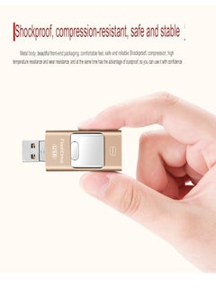 AROAQ 128GB USB Flash Drive, Shock Proof Durable External USB Flash Drive, Safe And Stable USB Memory Stick, Convenient And Fast I-flash Drive for iphone, (128GB Gold Color)  - Image 4