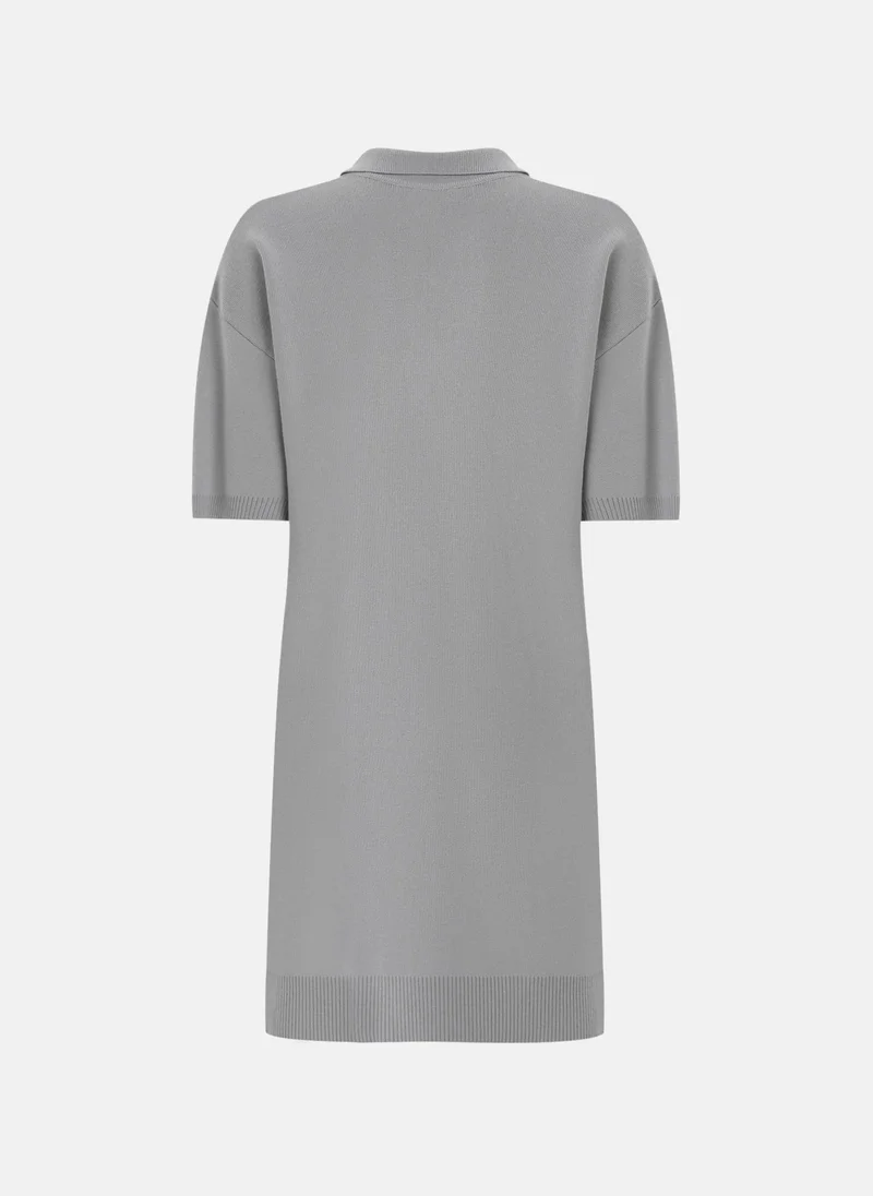 Lichi Mini knitted dress with polo collar