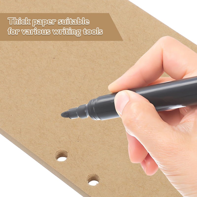 A6 Kraft Paper Loose Leaf Filler Refill 80 Sheets Blank Unlined Pages For 6 Ring Binder Planner Notebook - Image 4