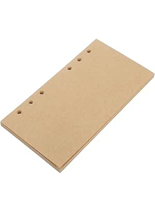 A6 Kraft Paper Loose Leaf Filler Refill 80 Sheets Blank Unlined Pages For 6 Ring Binder Planner Notebook - Image 1