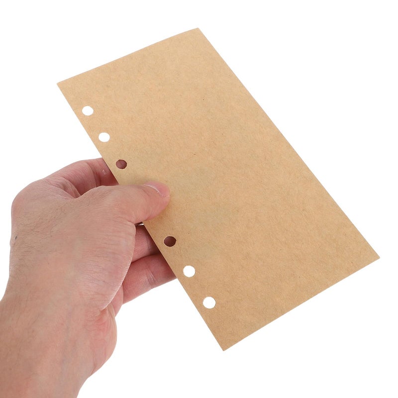 A6 Kraft Paper Loose Leaf Filler Refill 80 Sheets Blank Unlined Pages For 6 Ring Binder Planner Notebook - Image 5