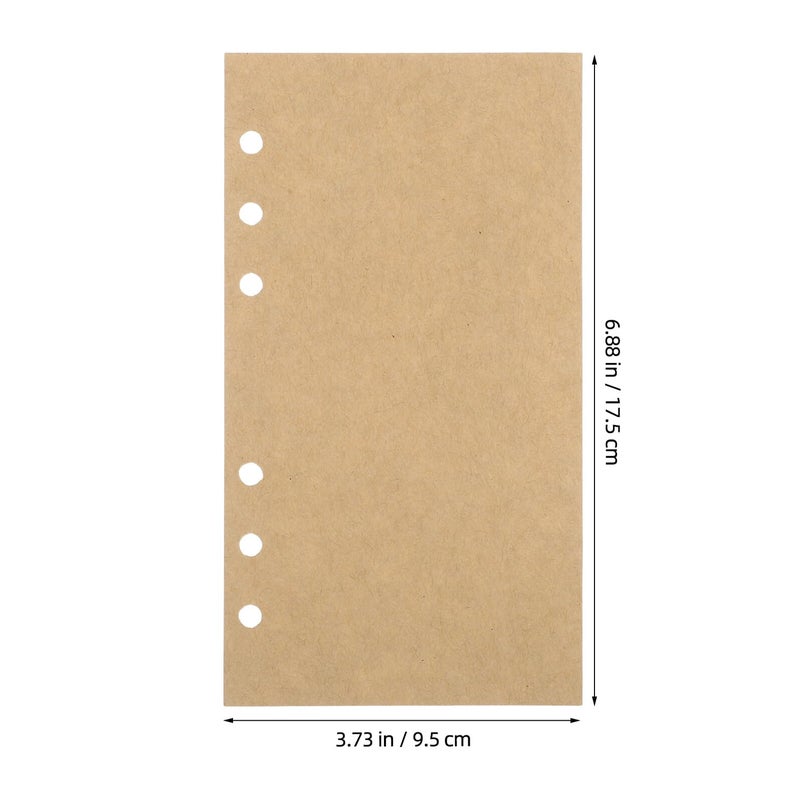A6 Kraft Paper Loose Leaf Filler Refill 80 Sheets Blank Unlined Pages For 6 Ring Binder Planner Notebook - Image 3