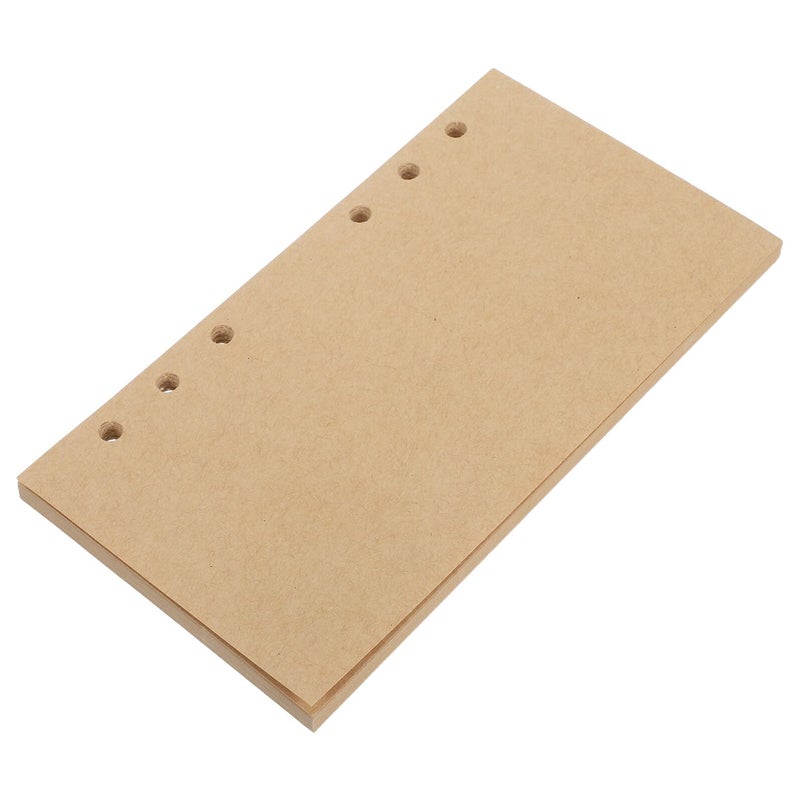A6 Kraft Paper Loose Leaf Filler Refill 80 Sheets Blank Unlined Pages For 6 Ring Binder Planner Notebook - Image 2