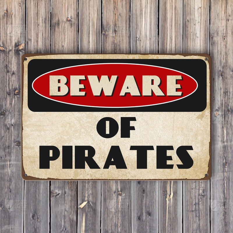 ckdiluy Vintage Metal Sign  Funny Gift Pirate Decorations -Funny Tin Sign for Pirate Theme Party  Bar  Bedroom  Bathroom  Home  Office  Garage  Man Cave  Wall Decor 8x12 Inch - Image 5