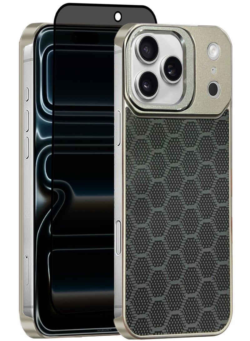 CATANES 2 Packs Magnetic MagSafe Case Cover for Apple iPhone 17 Pro - Ultra Slim Strong Protection Cover - Screen and Camera Guard - with Privacy Screen Protector - Midnight Hexagon Colour - Image 1