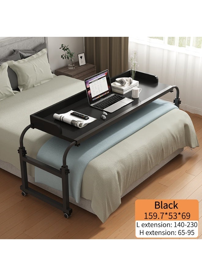 Overbed Table,  Adjustable Bed Table with Wheels, Queen Size Computer Desk Mobile Laptop Table with Metal Legs for Bedroom Livingroom Hospital (Black, YN119) - Image 5