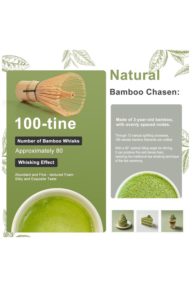 TDAO 4-Piece Matcha Whisk Set, Matcha Making Tools, 100% Natural Bamboo Matcha Whisks Kit, Matcha Ceremony Accessory, Whisk, Sifter, Tea Scoop, Tea Spoon, Gift for Matcha Lovers Beginner - Image 2
