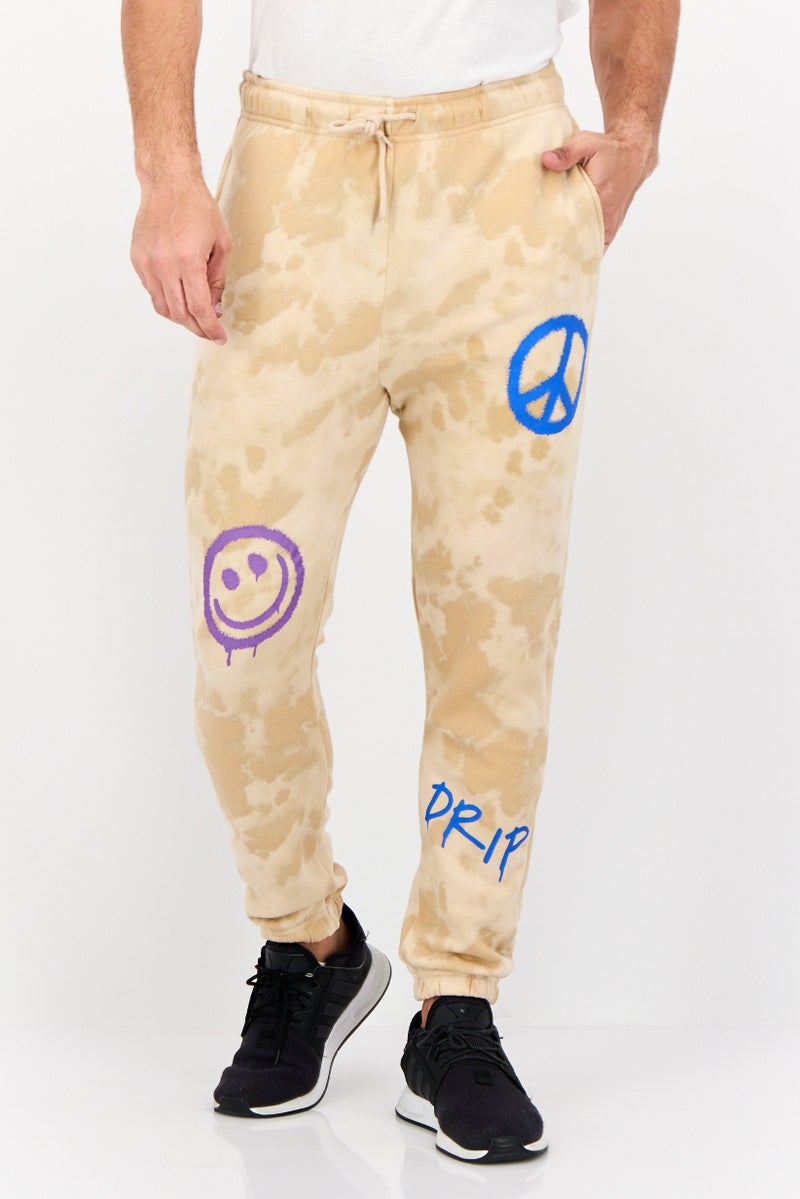 brooklyn Men Regular Fit Graphic Print Sweatpants, Brown - Image 1