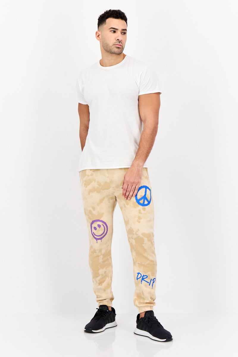 brooklyn Men Regular Fit Graphic Print Sweatpants, Brown - Image 3