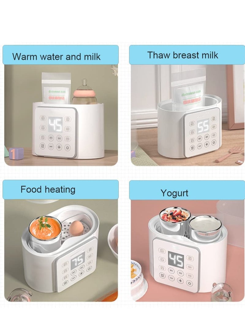 Baby Bottle Warmer and Milk Warmer 6 in 1 Multifuntion Fast Baby Food Heater and Defrost Warmer With Timer for Twins Lcd Display Accurate Temperature Adjustment 24h Constant Mode White