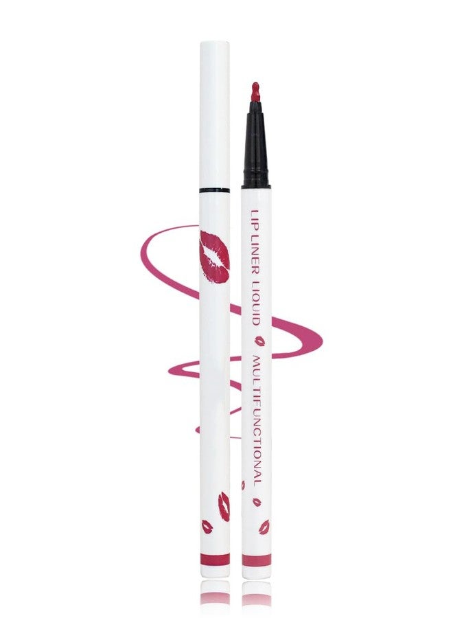 Longwear Liquid Lip Liner, Matte Lip Tint Stain Marker Pen, 2 in1 Liquid Lipstick & Lip Liner Pencil, Long Lasting Waterproof Lip gloss for Women, Fuller Lips Makeup (02(Pink)) - Image 1