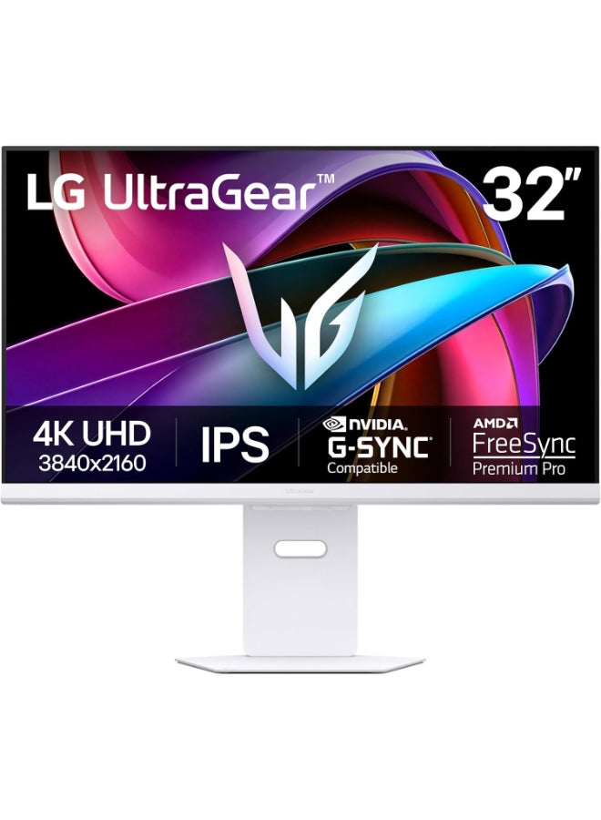 32 inch Ultragear 4K UHD (3840 x 2160) IPS Gaming Monitor, 144Hz, 1ms, NVIDIA G-Sync Compatible, AMD FreeSync Premium, VESA DisplayHDR 400, HDMI, DisplayPort, USB Type-C, 32G810SA-W White
