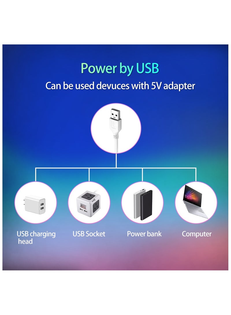 يان تي شريط إضاءة LED ذكي من نوع USB 5050 RGBIC مع تطبيق بلوتوث للتحكم ومزامنة الموسيقى وريموت كونترول - مثالي لغرفة النوم، إضاءة خلفية التلفزيون، السقف، أو غرفة الألعاب بطول 2 متر؛ - Image 4